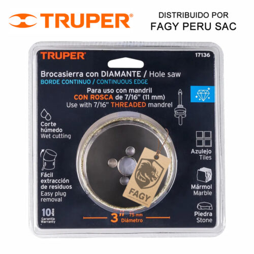 Sierra Copa Con Diamante 3 Truper 17136 Truper Distribuidor