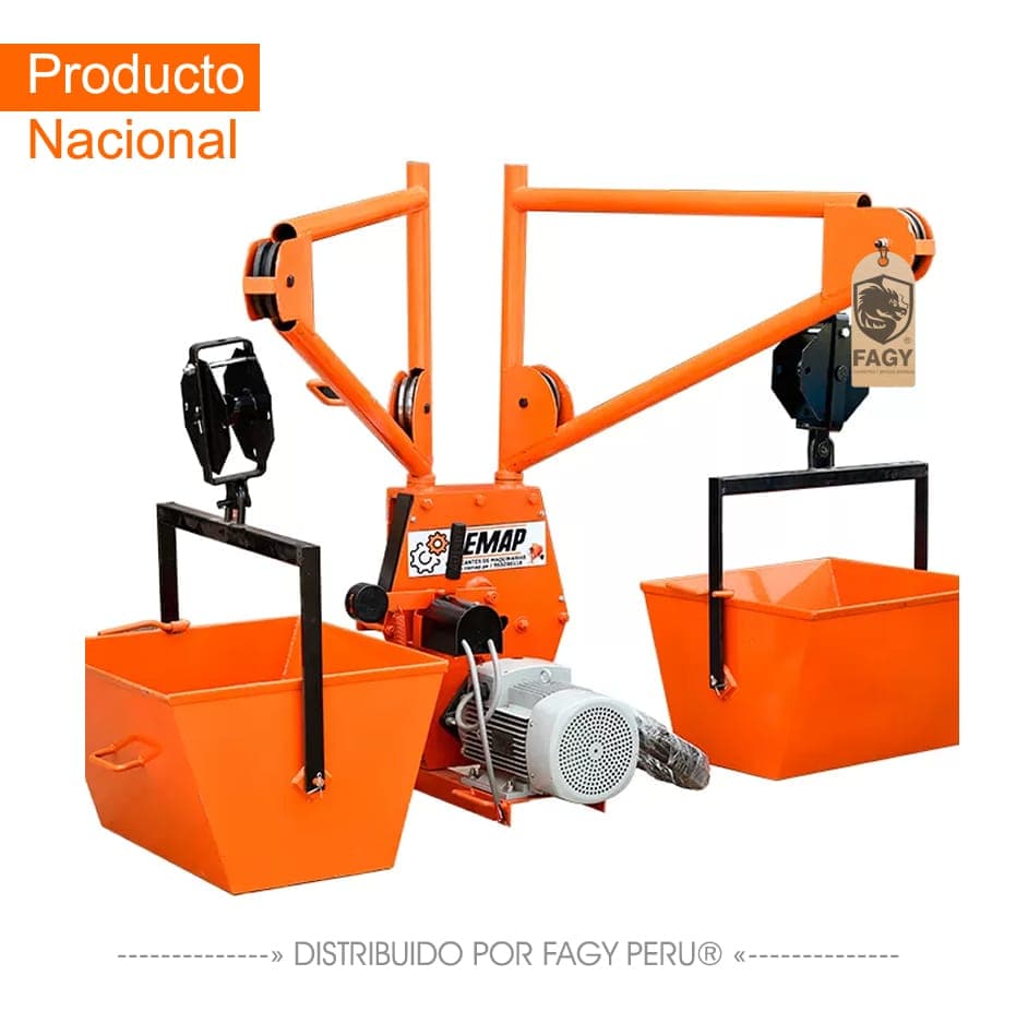 Winche eléctrico con baldes para construcción - Producto Nacional