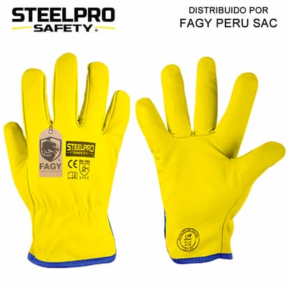 Guante Cuero Badana Amarillo Steelpro - Steelpro