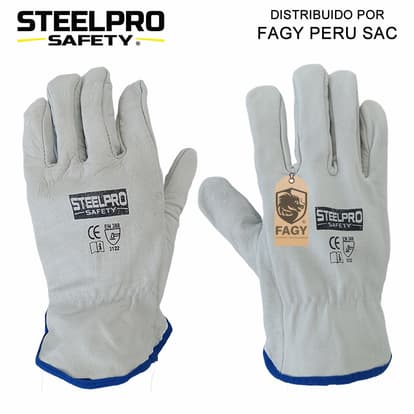 Guante Cuero Badana Blanco Steelpro - Steelpro