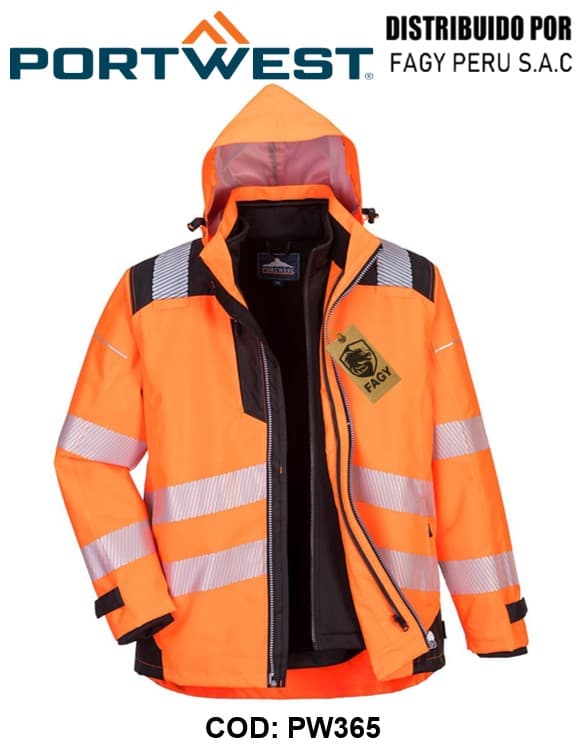 Chaqueta PW3 de alta visibilidad 3 en 1 PW365 - PORTWEST