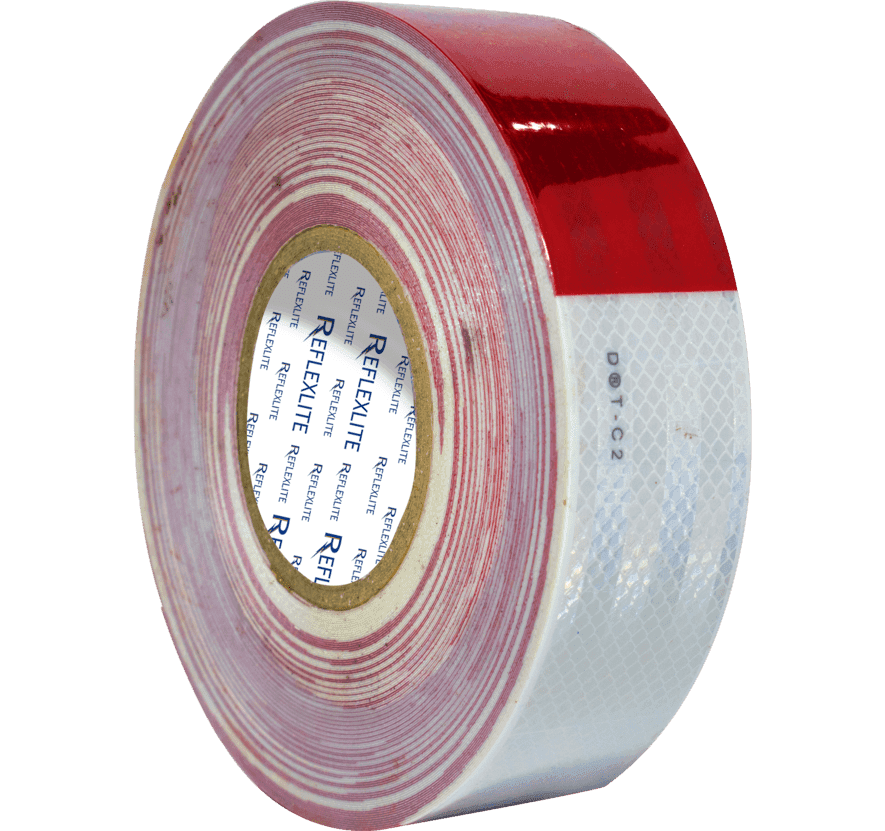 Cinta reflectiva rojo/blanco 5CM(2″) 45.7 Mts - Astara