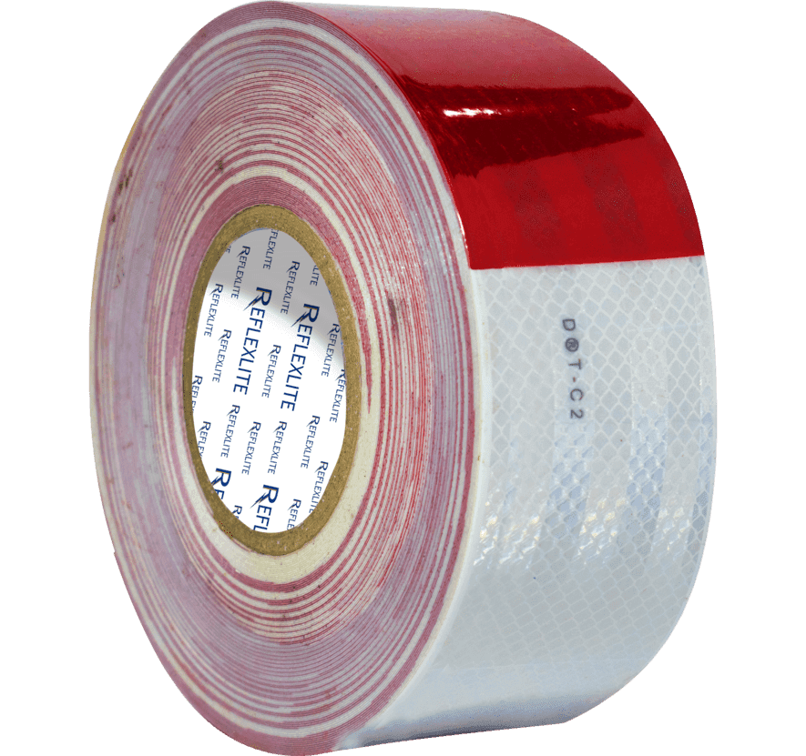 Cinta reflectiva rojo/blanco 10CM(4″) 45.7 Mts - Astara