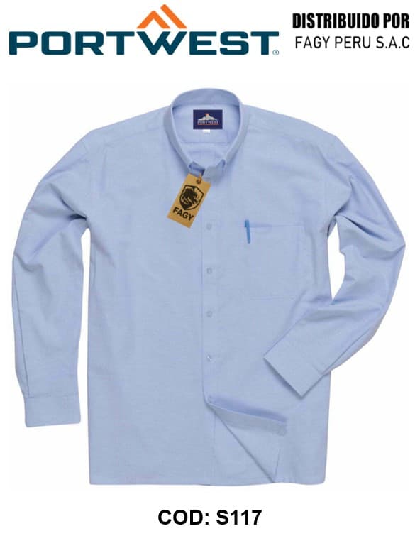 Camisa Easycare Oxford, manga larga S117 - PORTWEST