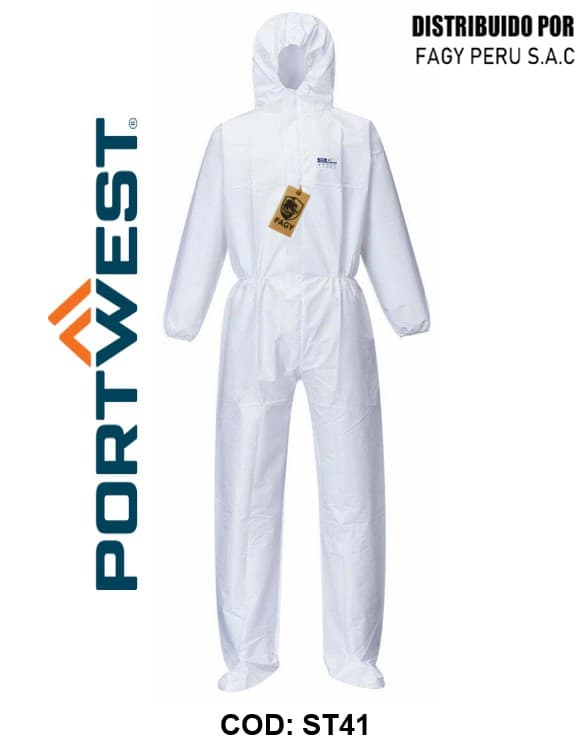 Buzo BizTex Microporous tipo 5/6 con cubre botas ST41 - PORTWEST