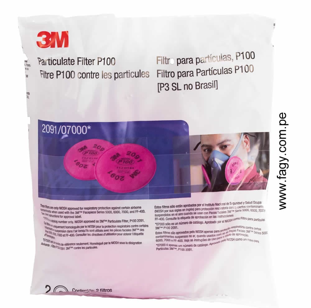 Filtro 3M 2091 P100 Para Partículas - 3M
