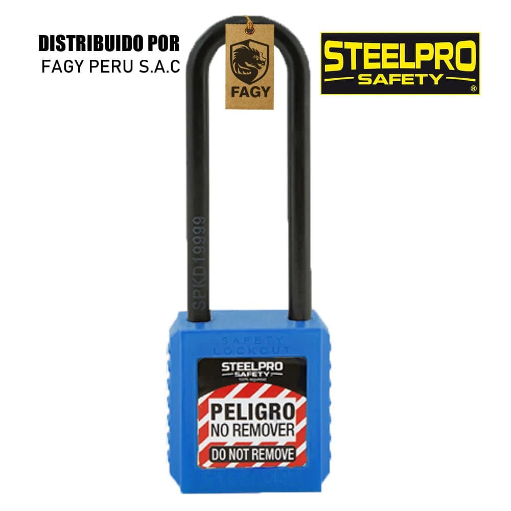 Candado x10 long dieléctrico Azul - Steelpro