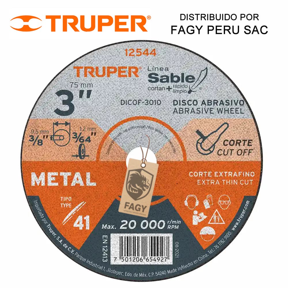 Disco 3″ corte de metal Truper 12544 - Truper