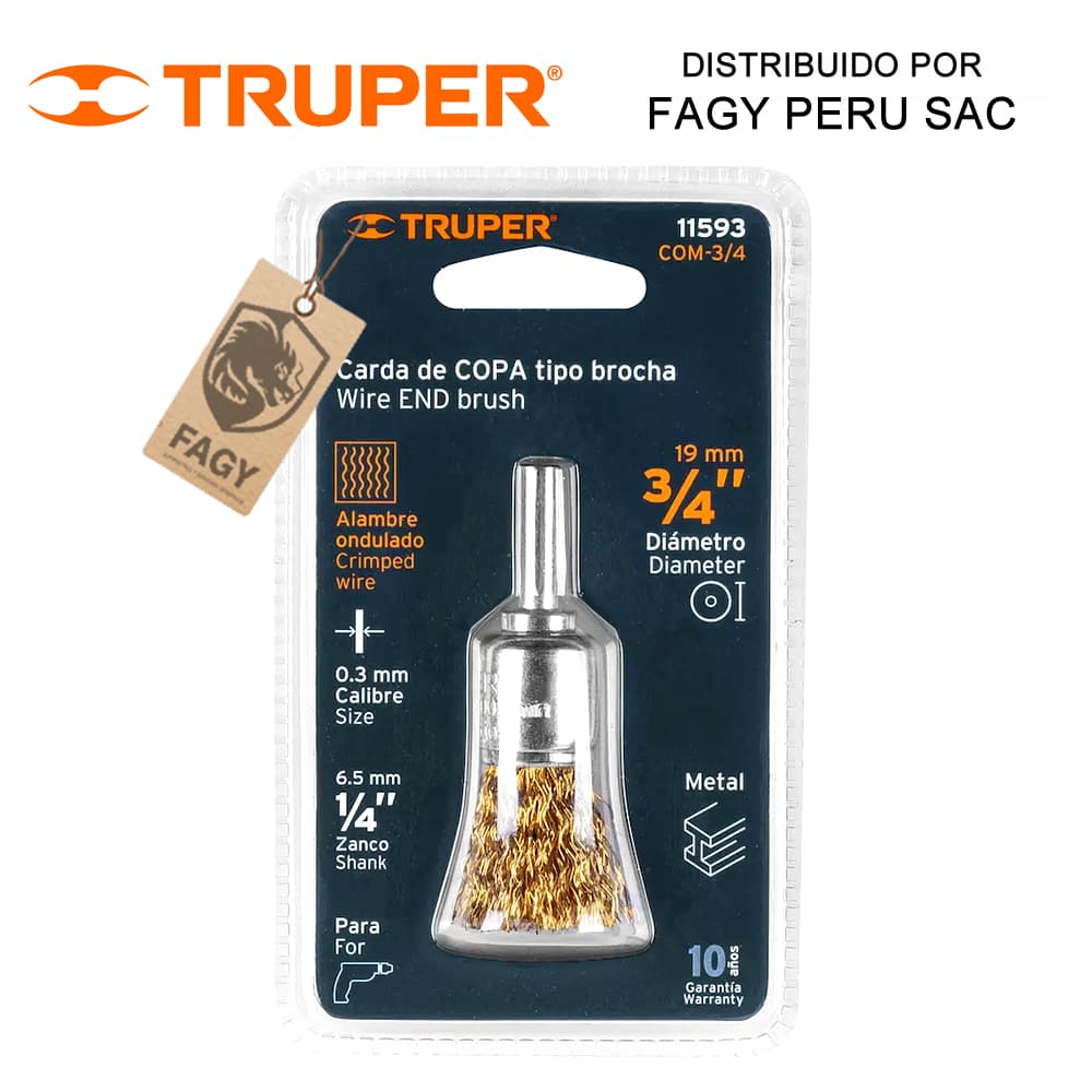 Escobilla tipo copa 3/4″ Truper 11593 - Truper