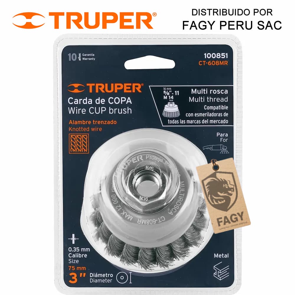 Escobilla tipo copa 3″ Truper 100851 - Truper