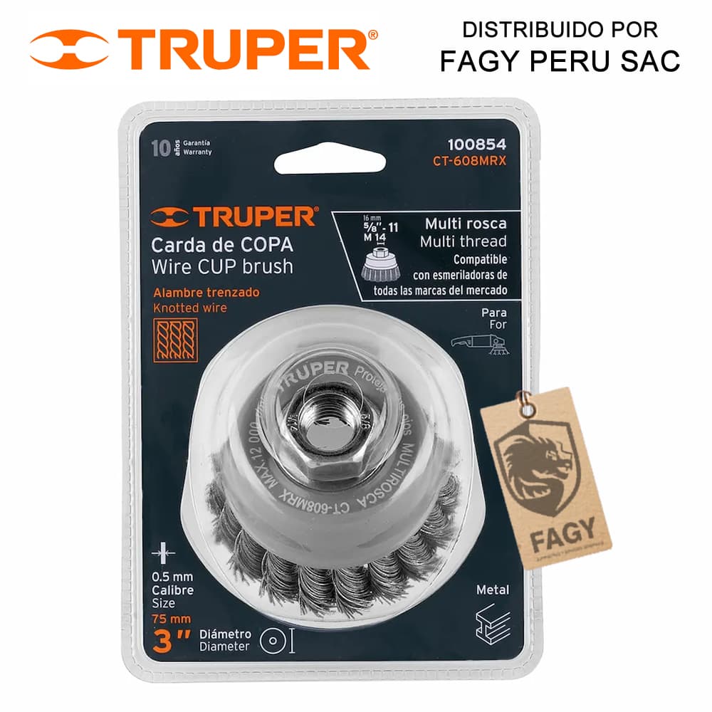 Escobilla tipo copa 3″ Truper 100854 - Truper