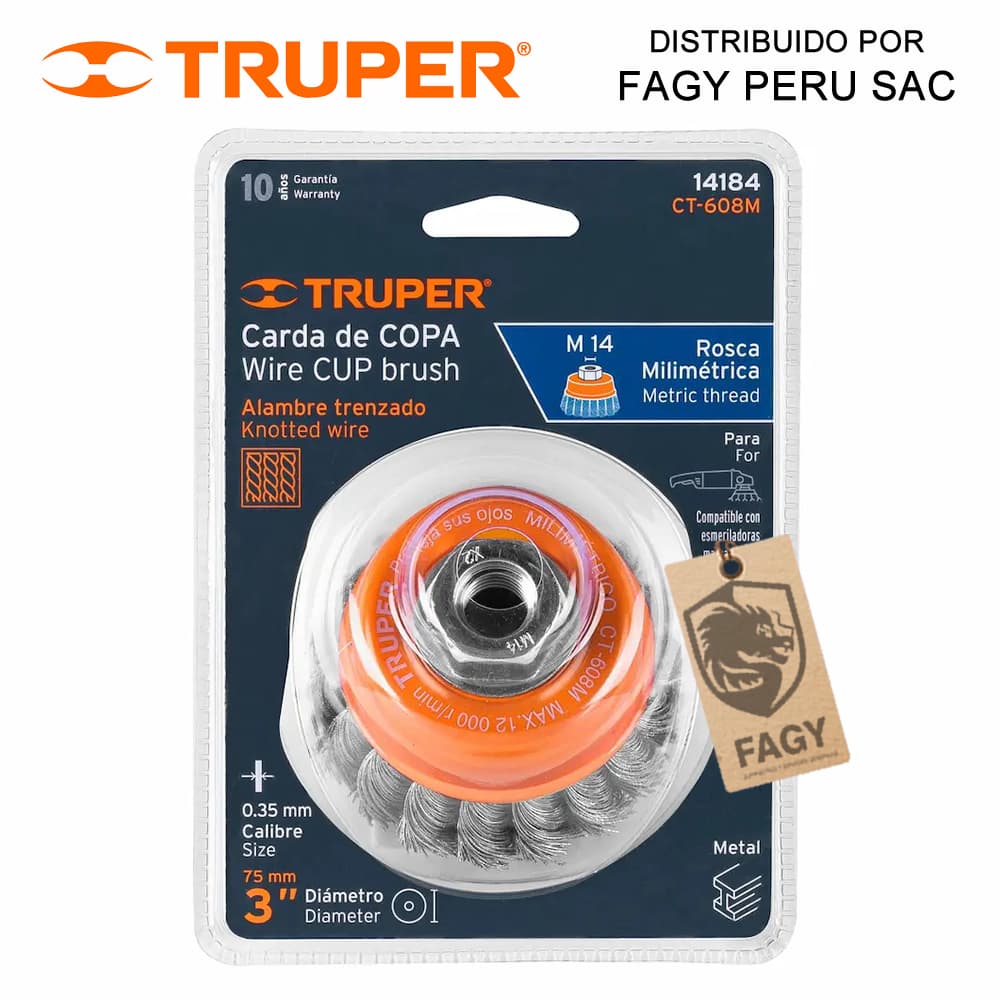 Escobilla tipo copa 3″ Truper 14184 - Truper