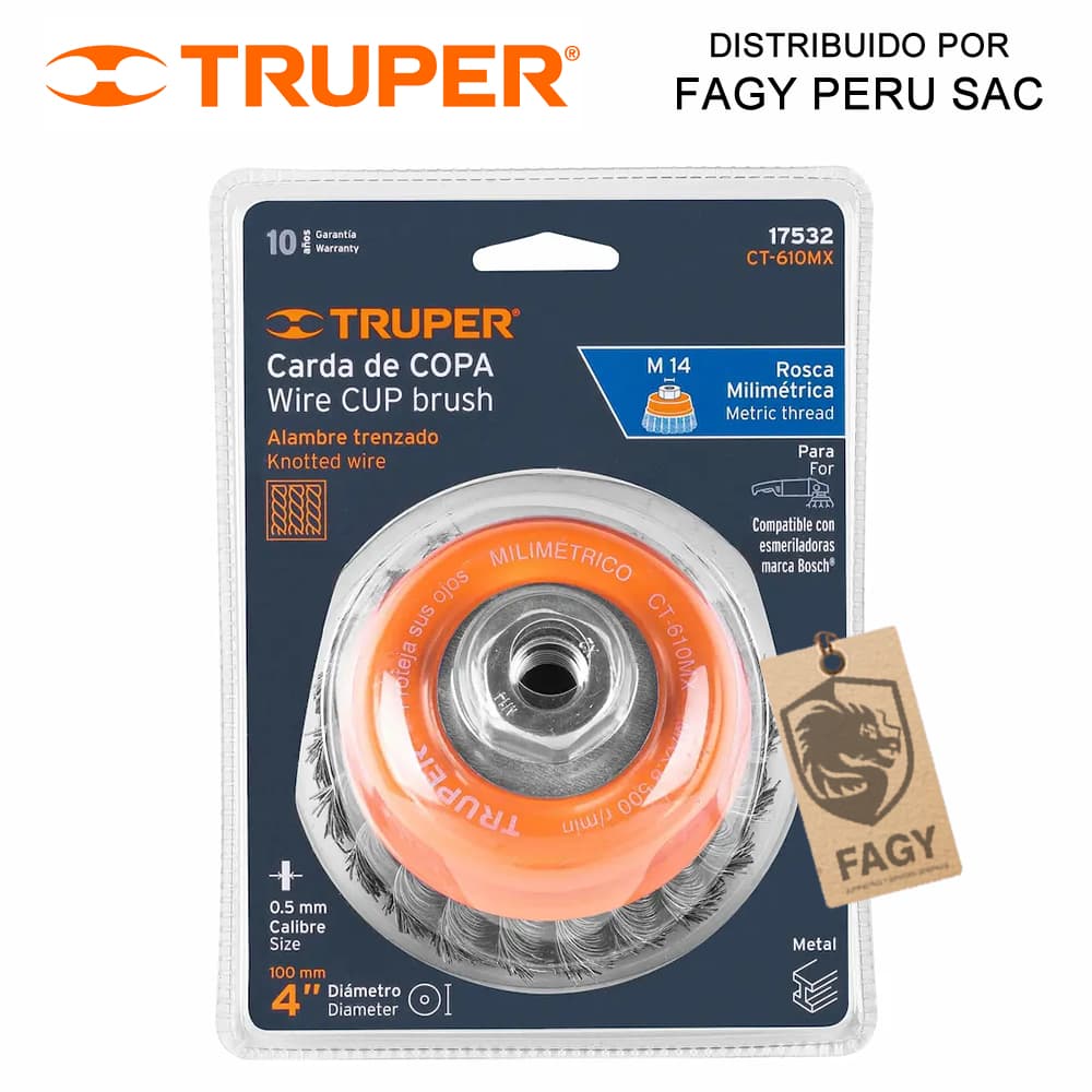 Escobilla tipo copa 4″ Truper 17532 - Truper