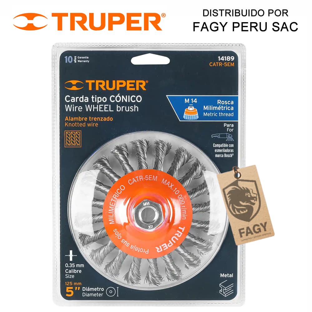 Escobilla tipo plato 5″ Truper 14189 - Truper