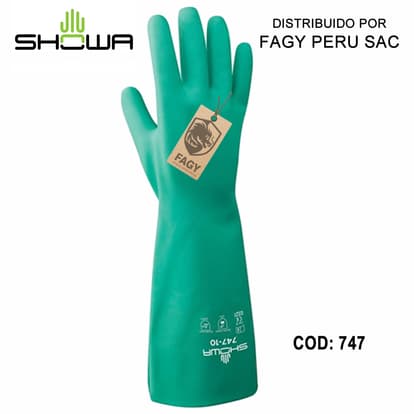 Guantes resistente contra quimicos showa 747 - SHOWA