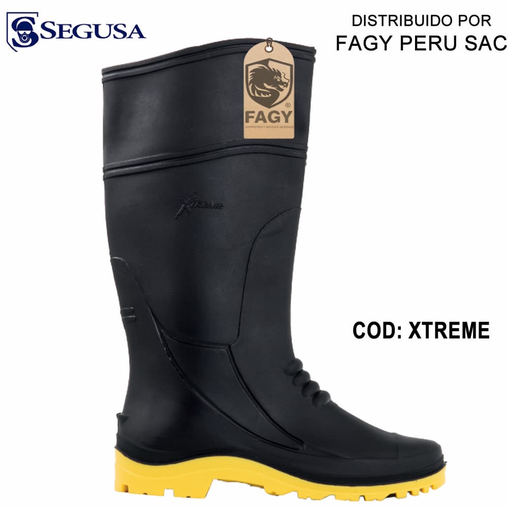 Bota de pvc negro Extremo con punta de acero - Segusa