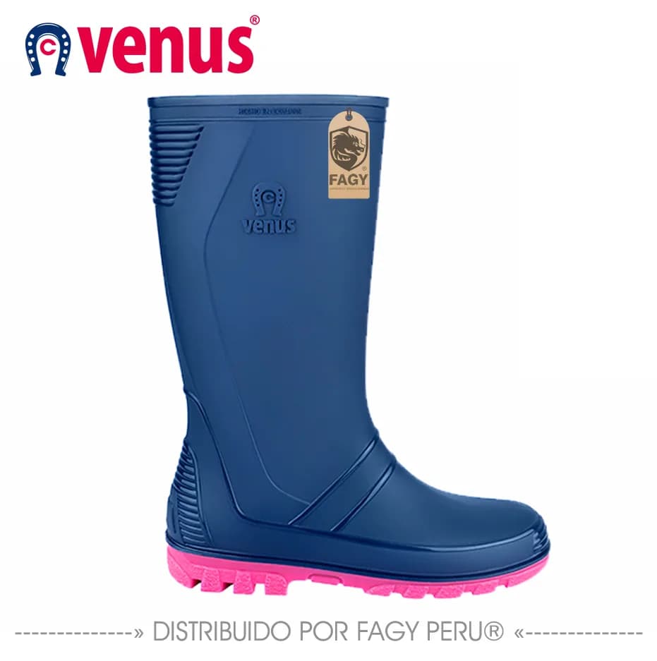 Bota impermeable andina azul fucsia - VENUS
