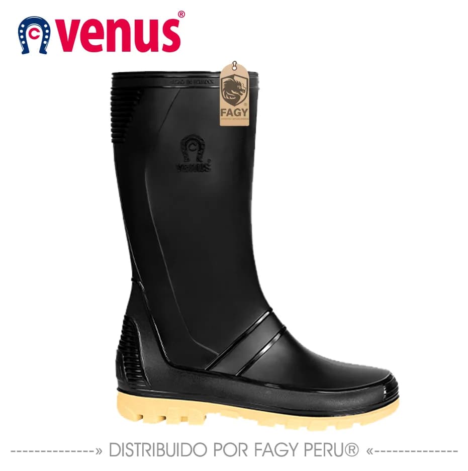 Bota impermeable andina negra amarilla - VENUS