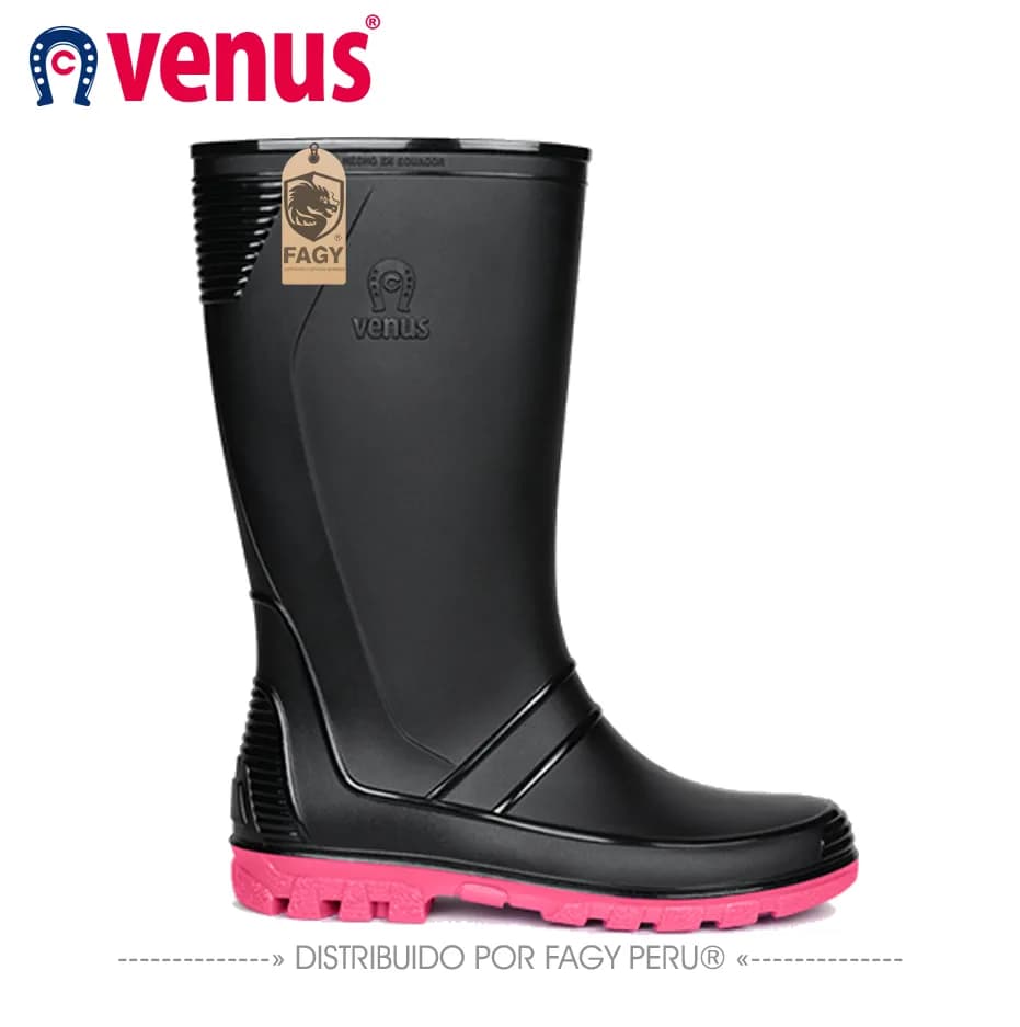 Botas impermeables andina negro fucsia - VENUS