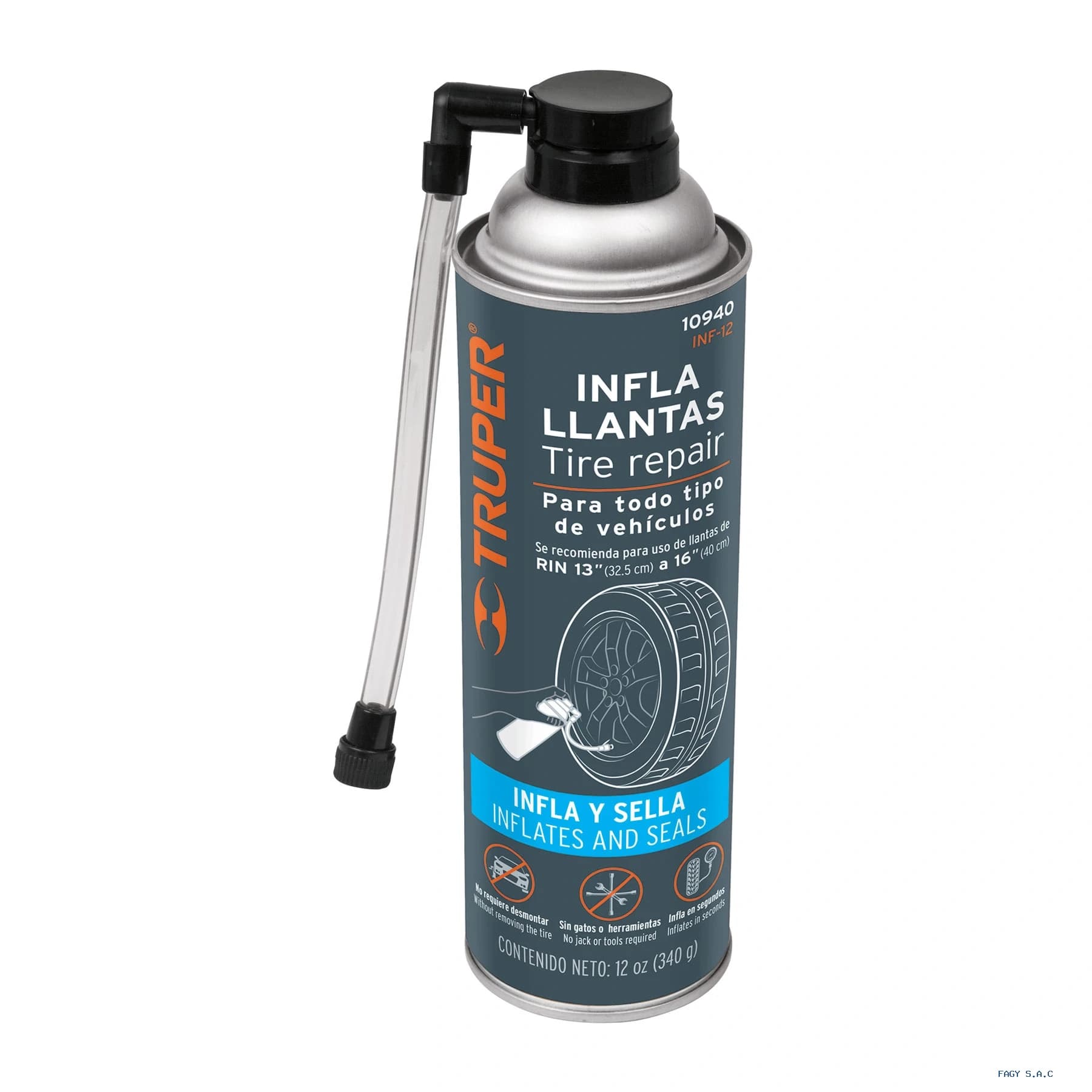 Inflallantas de 12 oz (340 g), Truper 10940