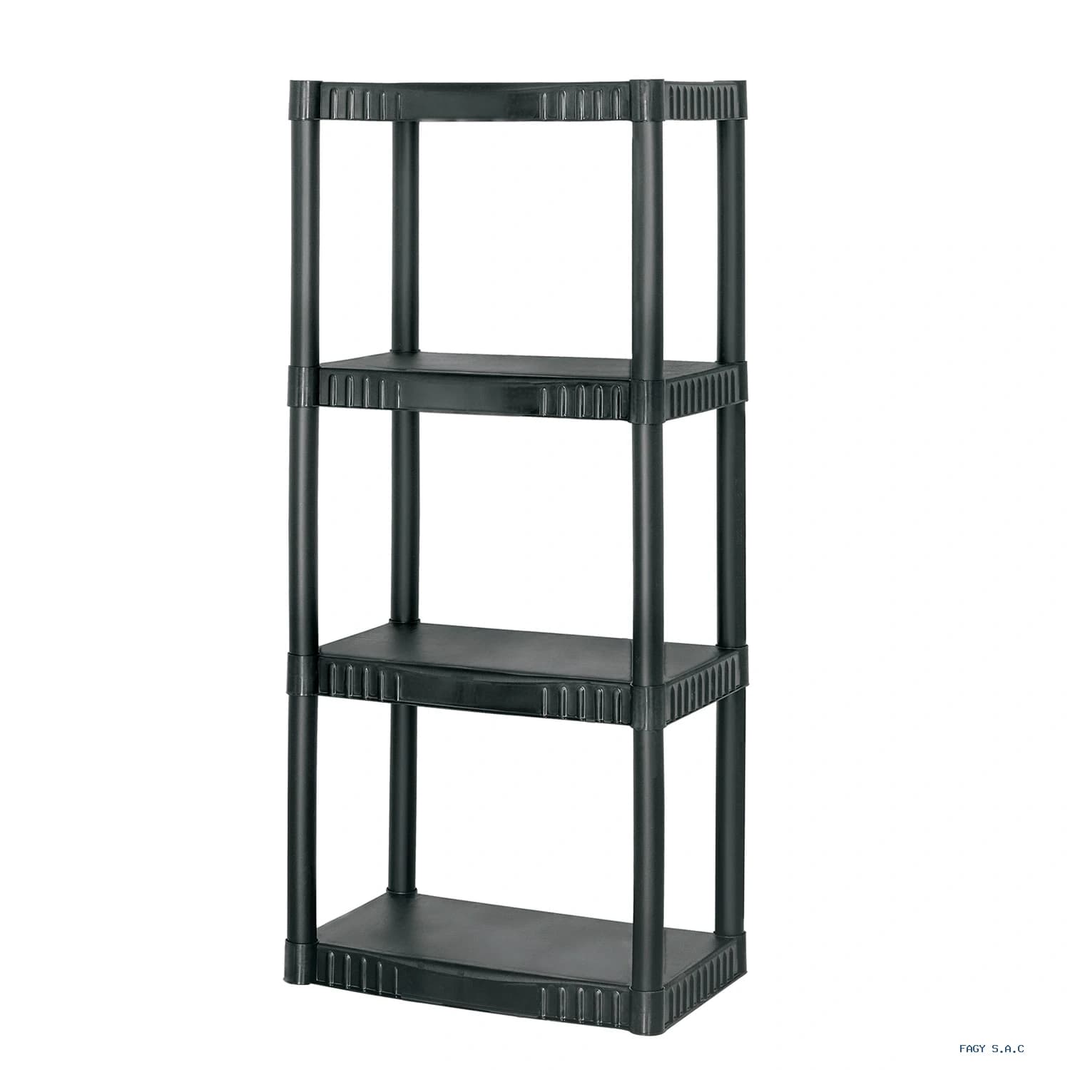 Estante plástico 4 repisas cap. 27 Kg 123x36x56 Pretuk EST-4P 25075 - Truper