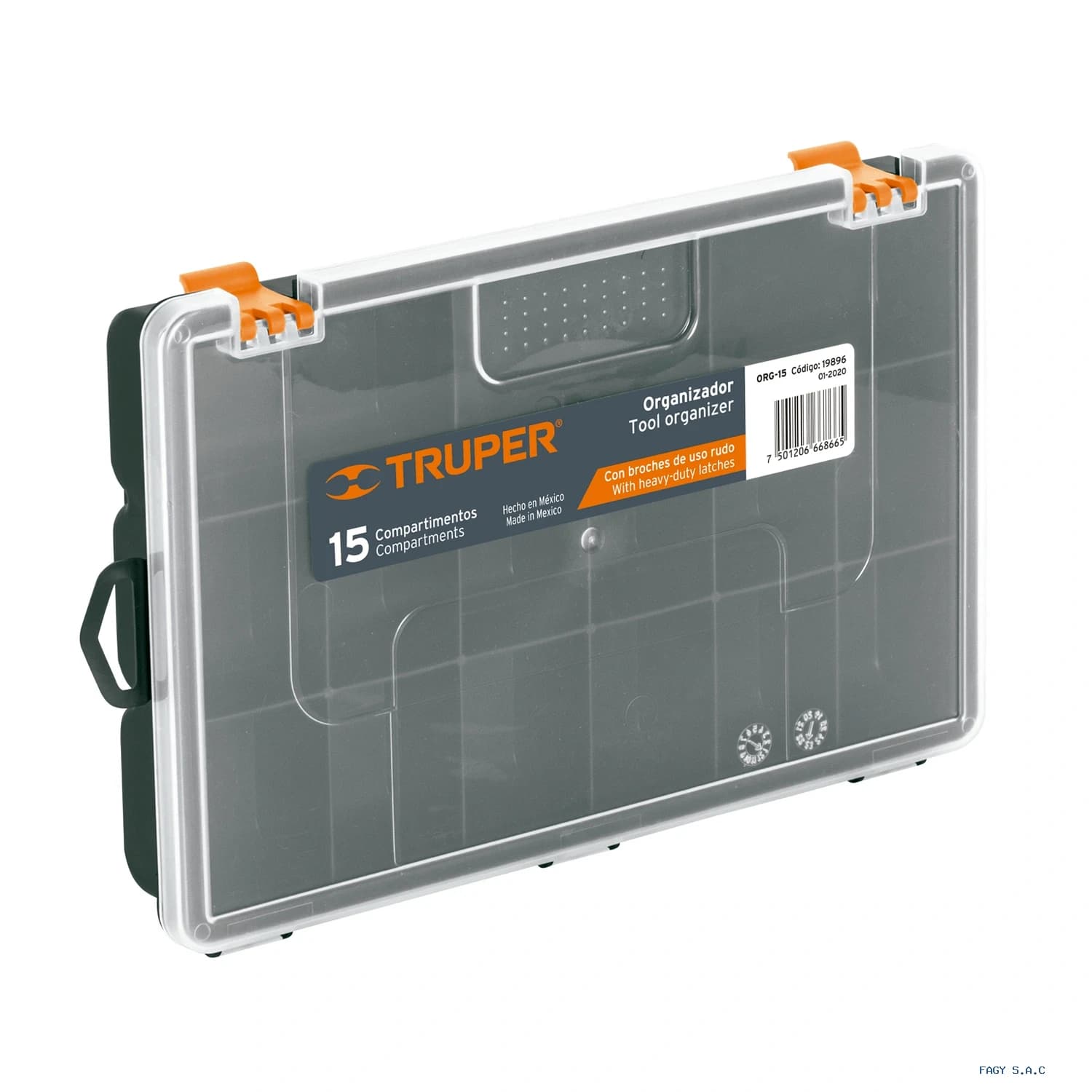 Organizador 11" con 15 compartimentos, Truper 19896