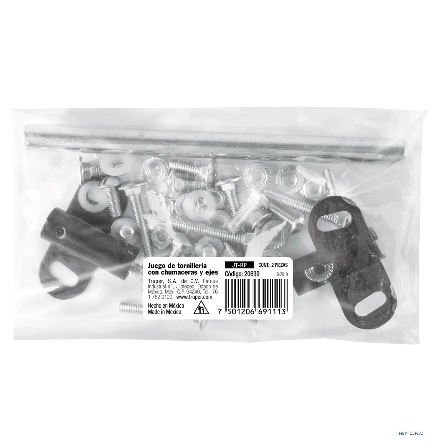 Tornilleria chumaceras y eje carretilla TP-5N y rojas 20639 - Truper