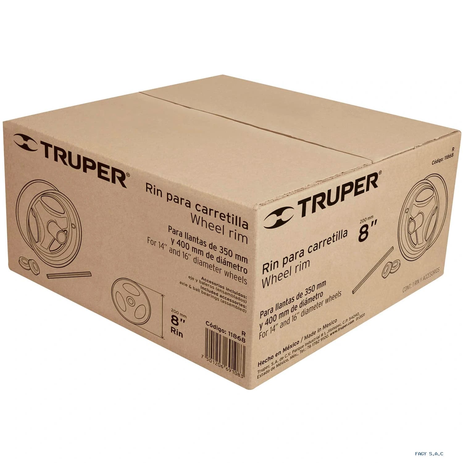 Rin eje y baleros para carretillas Truper 11868 - Truper