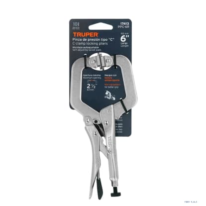 Alicate pinza de presión 6" tipo "C" con mordaza autoajustable, Truper 17413