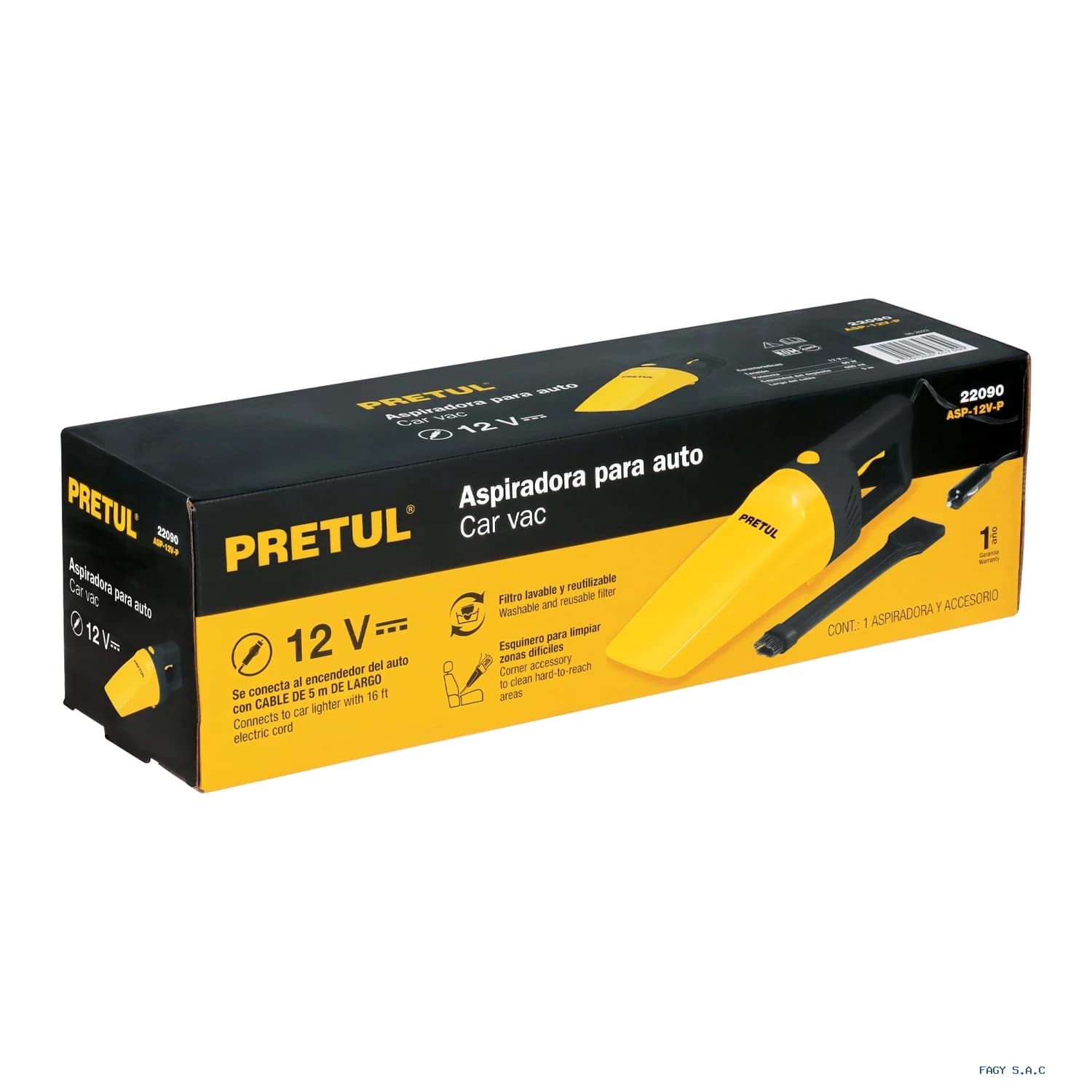 Aspiradora para auto, de 12 volts, Pretul 22090