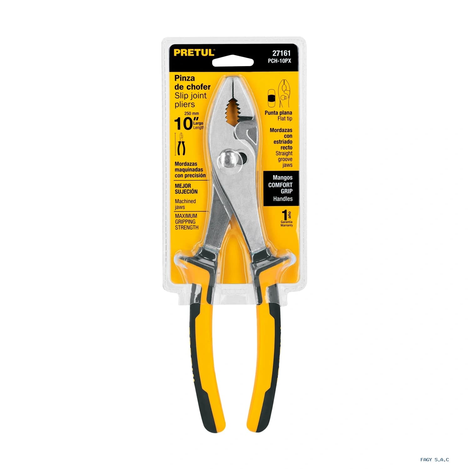 Alicate pinza de chofer 10", mango comfort grip, Pretul 27161