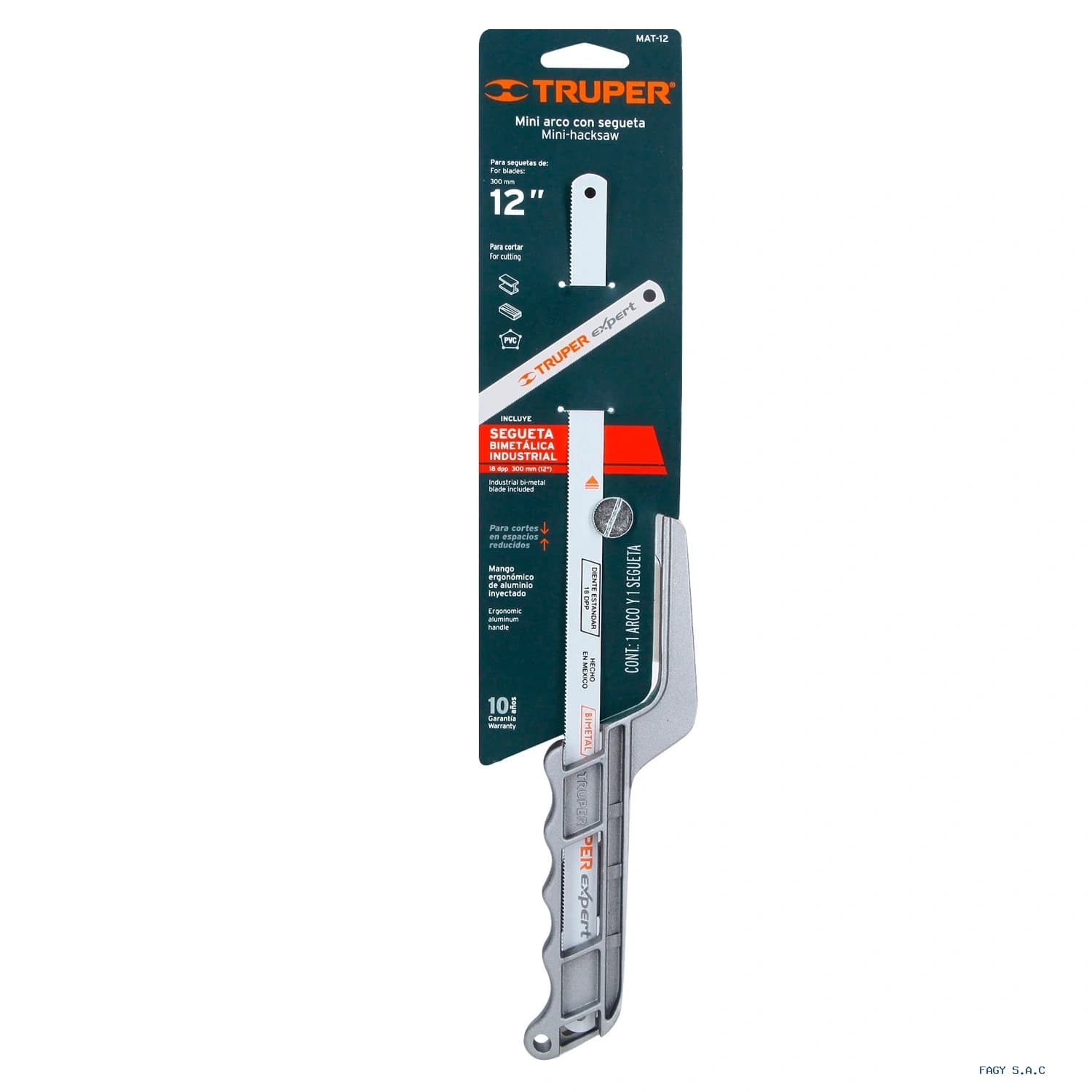 Mini arco 12" de aluminio para segueta, Truper 10236