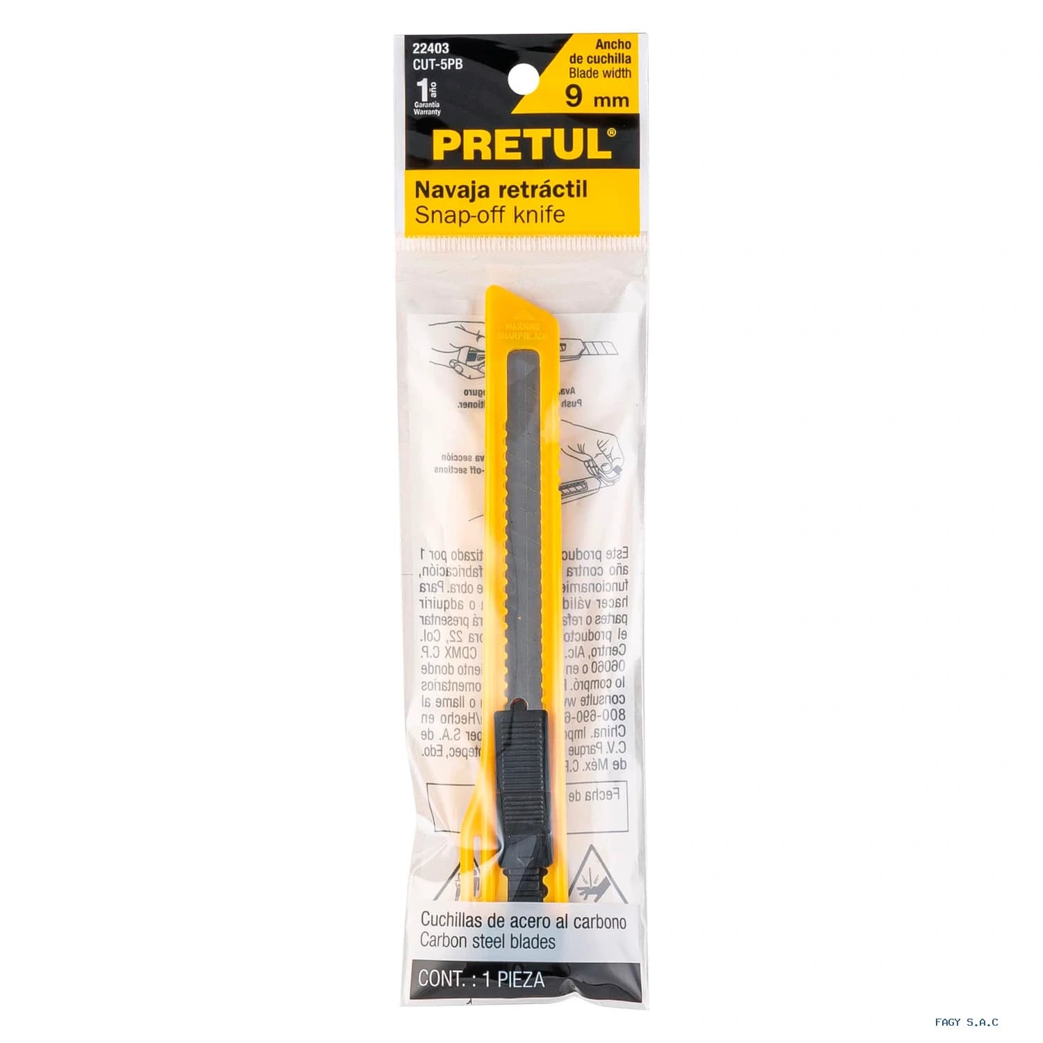 Cutter 9 mm plástico Pretul 22403 - Truper