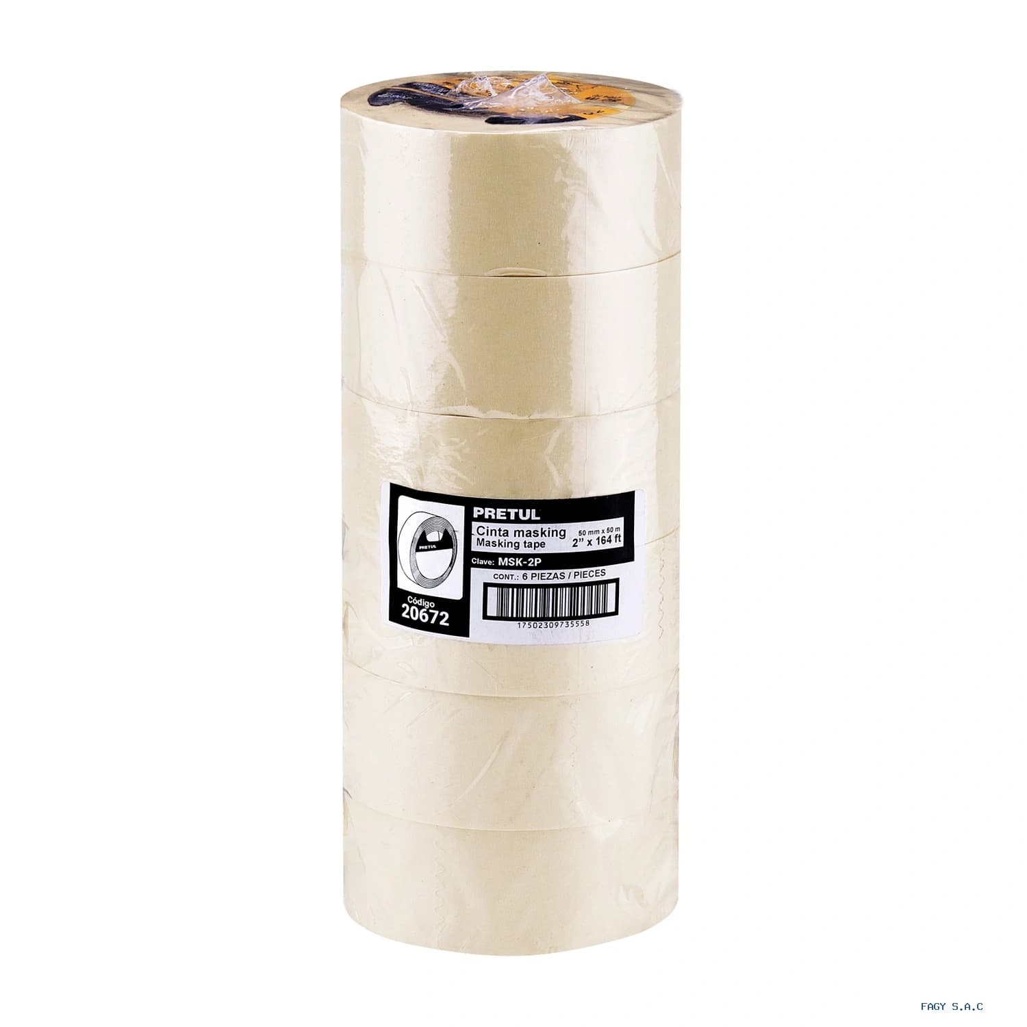 Cinta masking tape de 2″ x 50 m Pretul 20672 - Truper