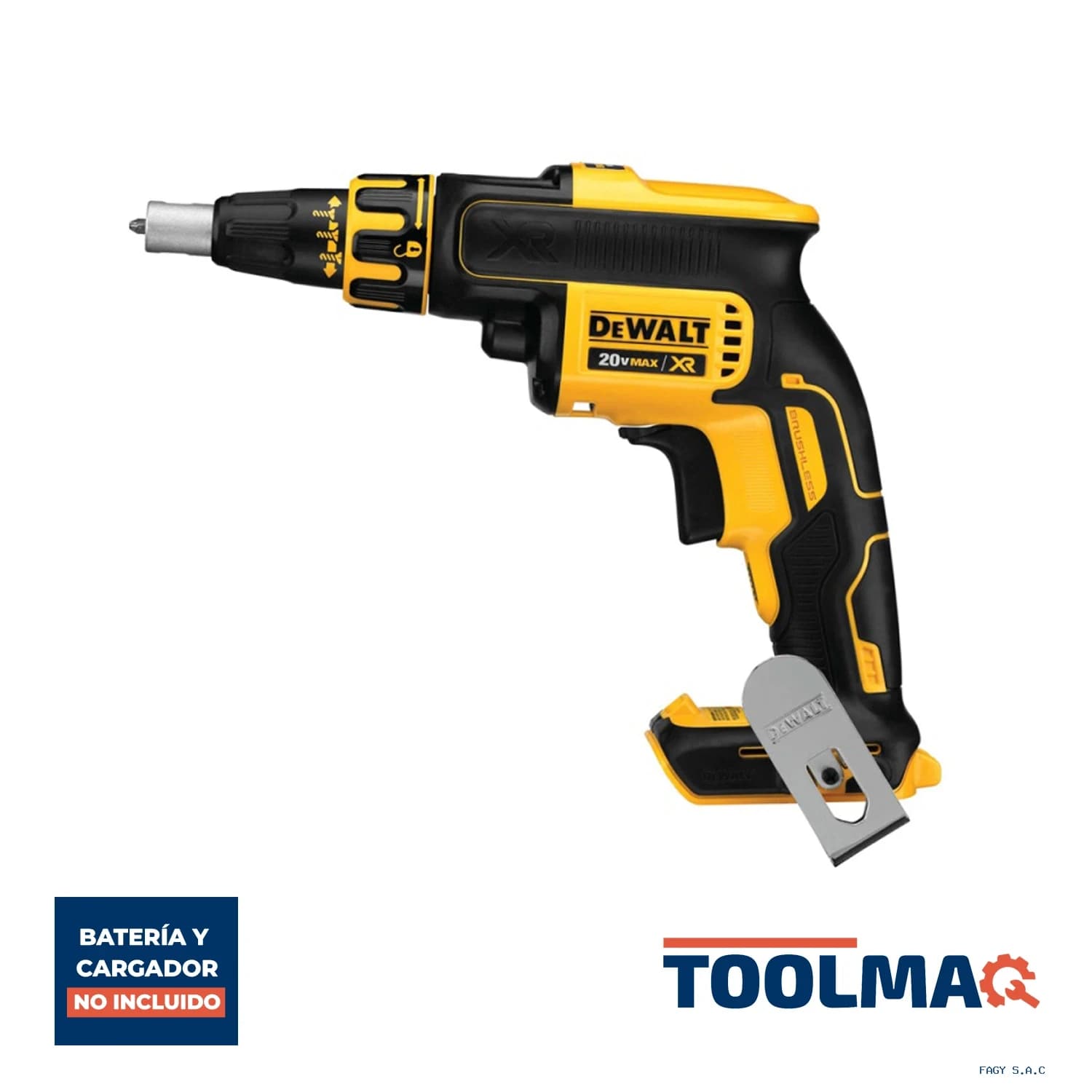 Atornillador para Drywall 1/4" Hex 20V XR Baretool Dewalt DCF620B