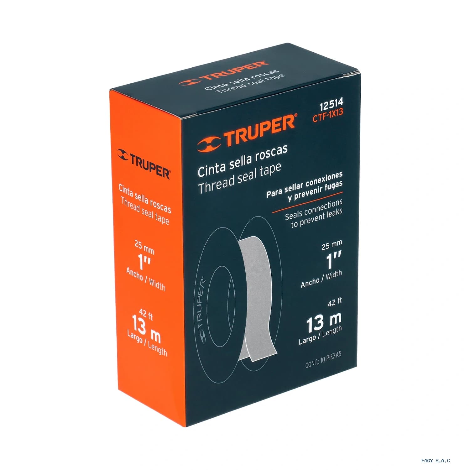 Cinta sella roscas 1″ x 13m uso general Truper 12514 - Truper