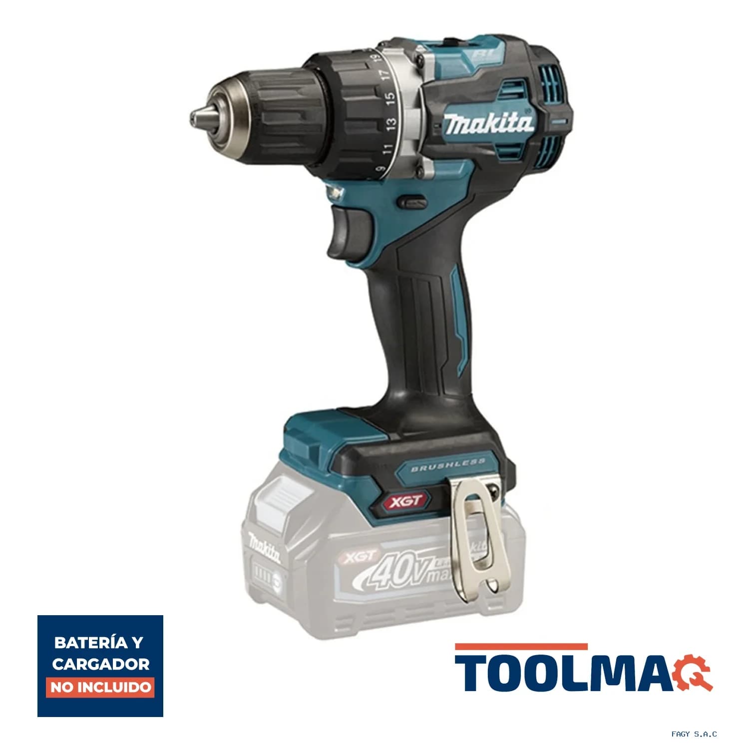 Taladro Atornillador 1/2" 40V XGT BL 54Nm Baretool Makita DF002GZ