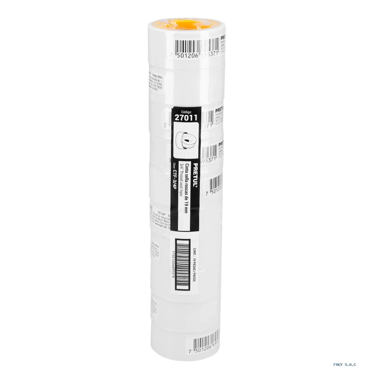 Cinta sella roscas 3/4″ x 7m Pretul 27011 - Truper