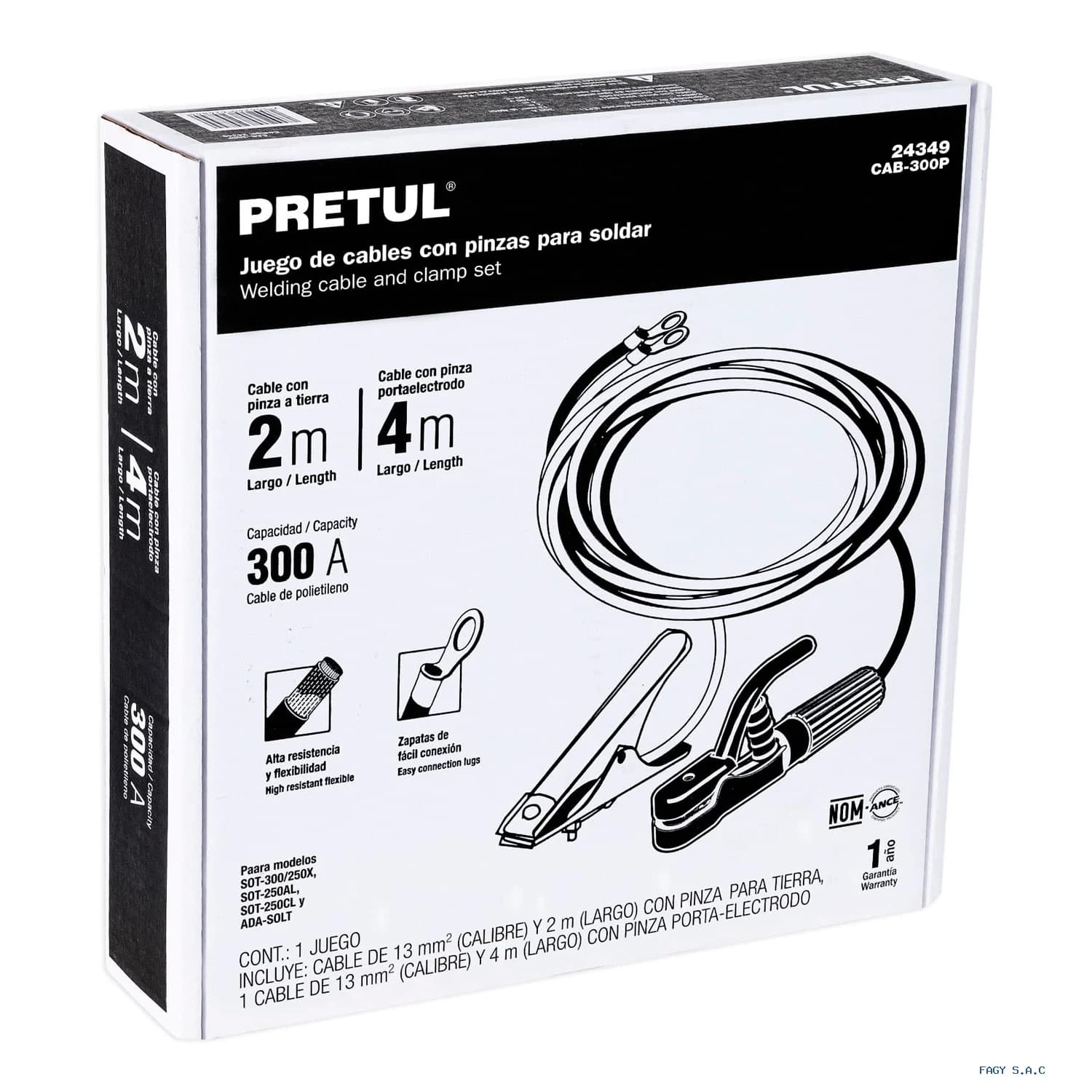 Cables con alicates pinzas para soldadoras de arco y ADA-SOLT, PRETUL 24349