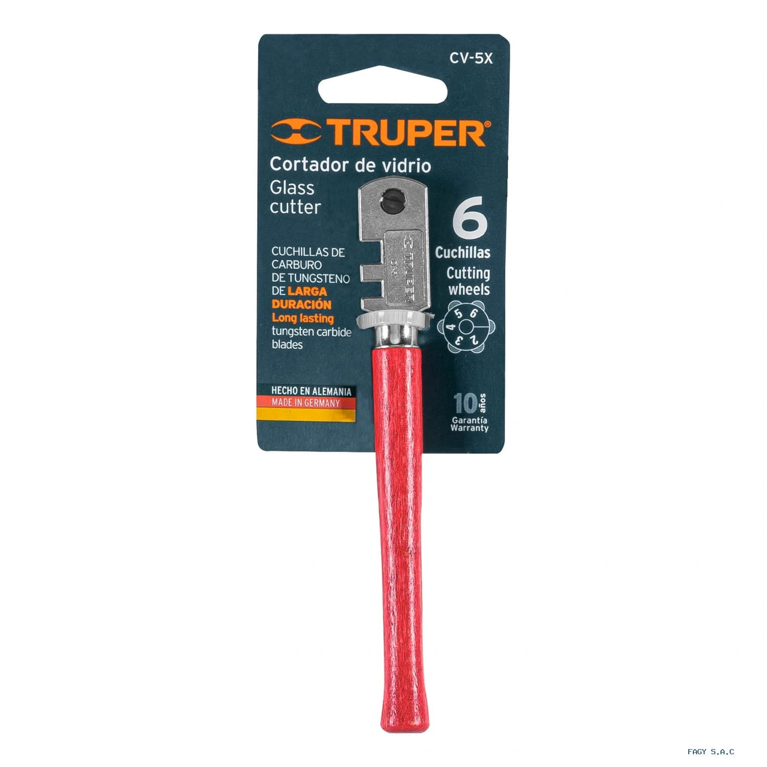 Cortador de vidrio 5″ con 6 cuchillas Truper 12954 - Truper