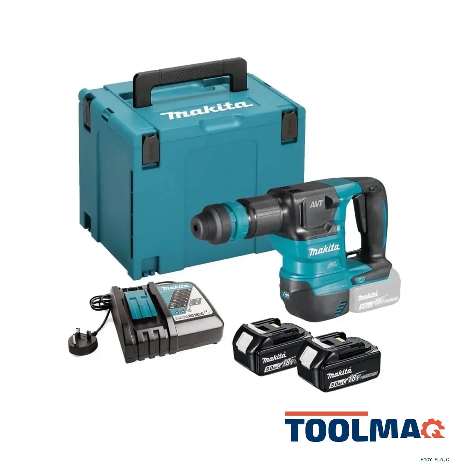 Martillo Demoledor Sds-Plus 18V LXT BL 3.1J 2 Bat y Carg Makita DHK180RTJ