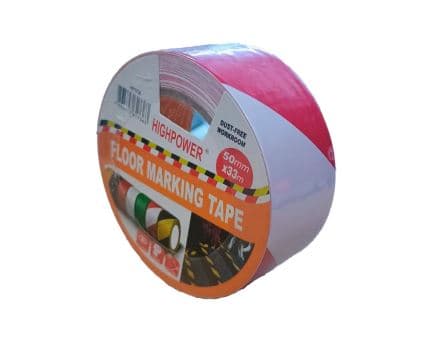 Cinta señalizadora de pvc blanco con rojo - Highpower