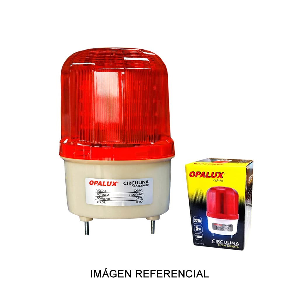 Circulina LED con Sirena Opalux OP-STL220-RD - Opalux