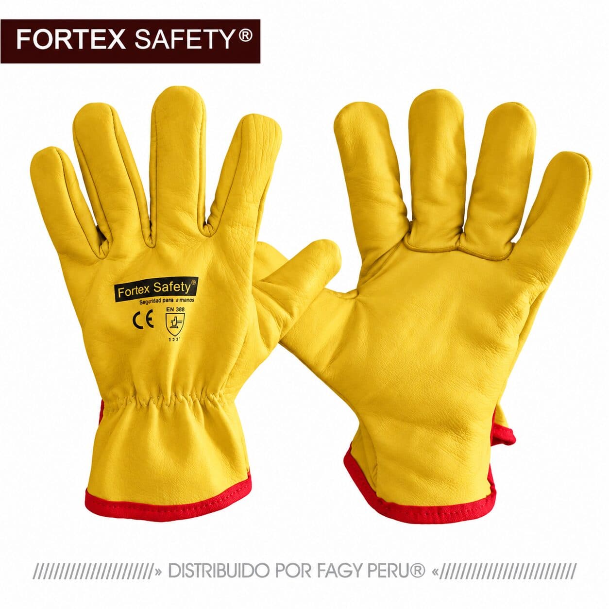 Guante de badana amarillo fortex safety - Fortex Safety