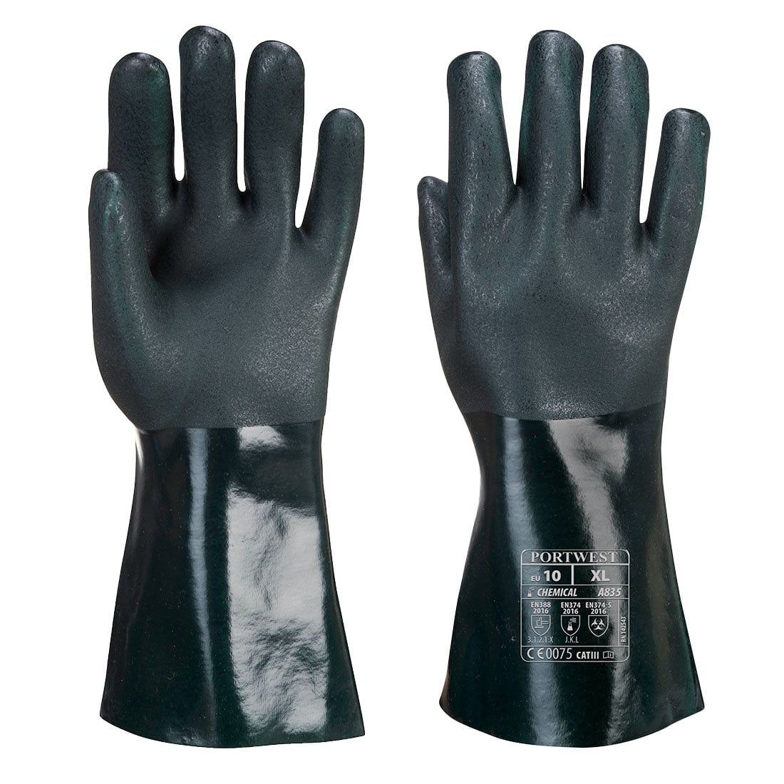 Guante de PVC de doble inmersión, 35cm A835