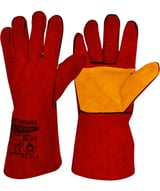 Guante De Cuero Rojo/Amarillo BLAZEFIRE 40CM(16″) Reforzado - Astara