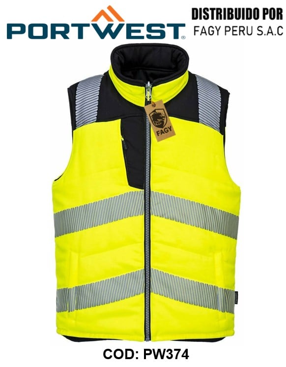 Chaleco de calor reversible PW3 de alta visibilidad PW374