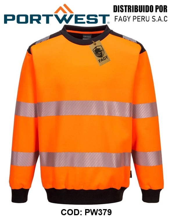 Sudadera PW3 de alta visibilidad con cuello redondo PW379