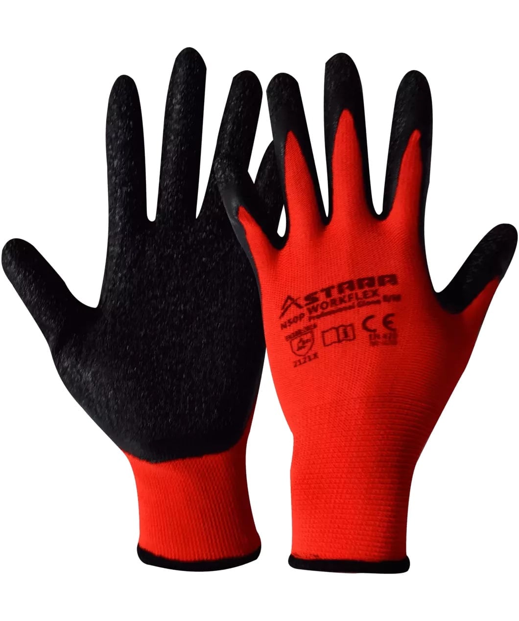Guante De Latex De Poliester Workflex Eco Rojo y Azul