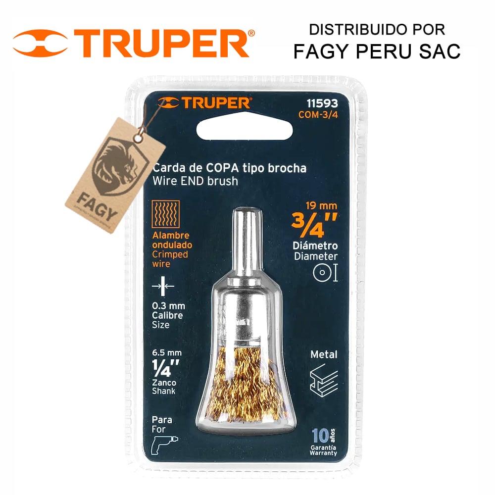 Escobilla tipo copa 3/4″ Truper 11593